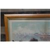 Image 3 : Grand Canyon Lithograph by Thomas Moran Copyright 1893, 43" x 28", Koa Framed & Matted