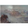 Image 4 : Grand Canyon Lithograph by Thomas Moran Copyright 1893, 43" x 28", Koa Framed & Matted