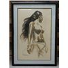 Image 1 : Abstract Female Sketch Artwork 30" x 43", Framed & Matted