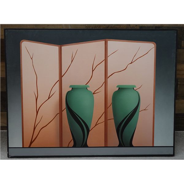 Behind the Screen Acrylic Painting by Wm. Todd Haile 1983, 41" x 31"