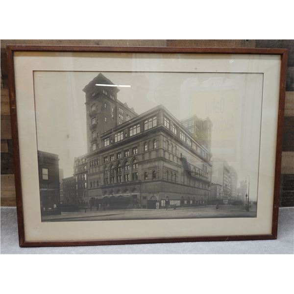 Vintage Photographic Image of Carnegie Hall in New York City Marked Mason 457505, 39" x 29", Framed 