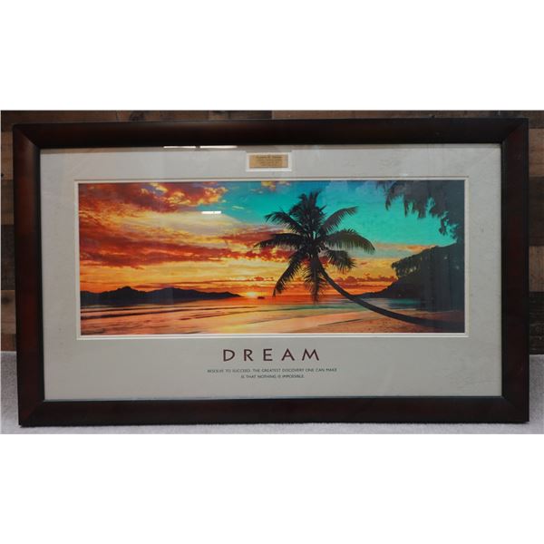 Dream Ocean Artwork w/ Metal Plate Dedication From Aloha Council 2007, 39" x 23", Framed