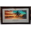 Image 1 : Dream Ocean Artwork w/ Metal Plate Dedication From Aloha Council 2007, 39" x 23", Framed