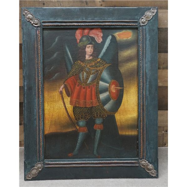 Spanish Warrior Mixed-Media Artwork by Claudia y Julio from Guadalajara, Mexico 28" x 36", Framed