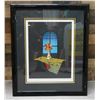 Image 1 : Blue Window Puzzle Mixed Media Print Numbered 55/70, 28" x 34", Framed
