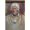 Image 2 : Native American Man Oil Painting by JJ Mitchell 33" x 26", Framed