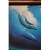 Image 2 : Humpback Family Whales Giclee Print on Canvas by Wyland 32" x 25", Koa Framed