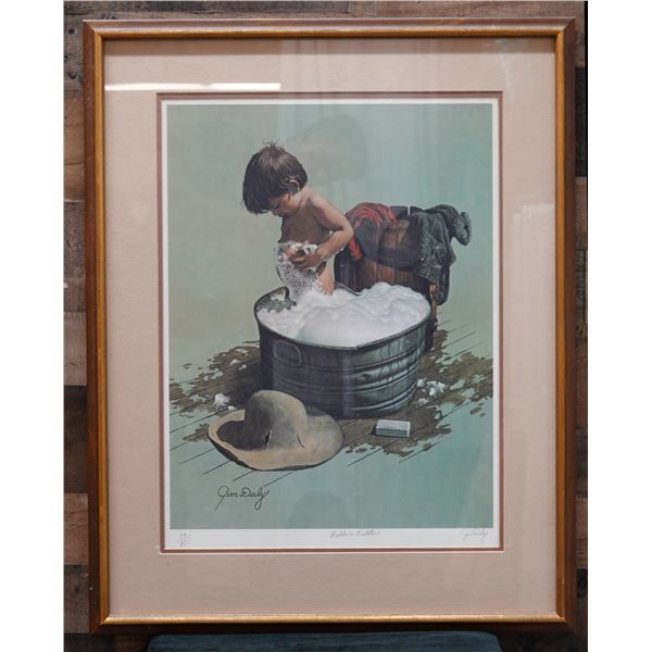 Bubba's Bubbles Art Print Numbered 59/475 by Jim Daly 24" x 31", Framed & Matted