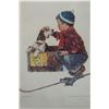 Image 2 : A Boy Meets His Dog Art Print Numbered 804/2800 by Norman Rockwell 24" x 90", Framed