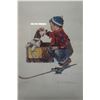 Image 3 : A Boy Meets His Dog Art Print Numbered 804/2800 by Norman Rockwell 24" x 90", Framed