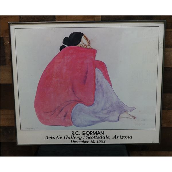 Civia Female Art Print by Navajo Artist R.C. Gorman 1983, 29" x 24", Framed