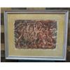 Image 1 : Mixed Media Artwork by Herta Galton (?) 24" x 23", Framed