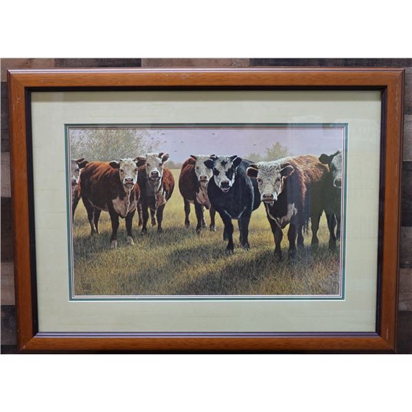 Pasture Patrol Reproduction Print Numbered 124/950 by Lee Cable w/ COA 31" x 23", Framed & Matted