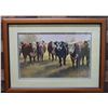 Image 1 : Pasture Patrol Reproduction Print Numbered 124/950 by Lee Cable w/ COA 31" x 23", Framed & Matted