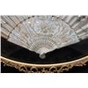 Image 5 : Vintage Hand Fan in Ornate, Gilded Oval Metal Frame 27" x 17"