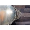 Image 9 : Vintage Hand Fan in Ornate, Gilded Oval Metal Frame 27" x 17"