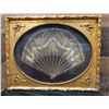 Image 1 : Vintage Hand Fan in Ornate, Gilded Frame 16" x 13"