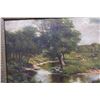Image 2 : Country Stream & Tree Painting by Artist L.H. Lemong 17" x 13", Framed
