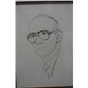 Image 2 : Male Figure Sketch Artwork by Artist Shien (?) w/ James F. Gray on Back 17" x 20", Framed & Matted