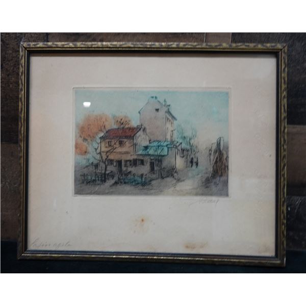 Lafis Agile Street Scene Artwork w/ Embossed Letters 12" x 10", Framed & Matted