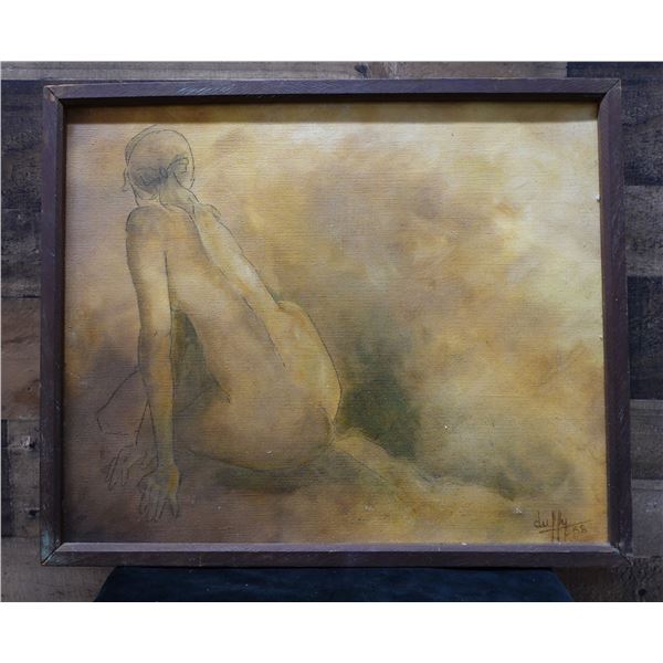 Autumn Anatomy Abstract Nude Artwork by Duffy '68, 23" x 19", Framed