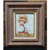 Image 1 : Girl with Dog Oil Painting by Howard 16" x 18", Framed