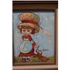 Image 2 : Girl with Dog Oil Painting by Howard 16" x 18", Framed