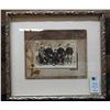 Image 1 : Four Seated Chinese Men Photographic Image w/ Calligraphy 14" x 12", Framed & Matted