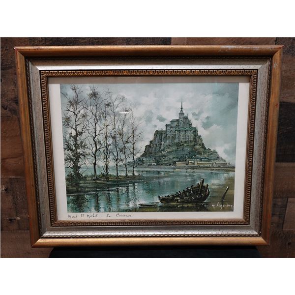 Mont St. Michel - Le Couesnon Artwork by M. Legendre 20" x 16", Framed
