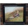 Image 1 : Swedish Boy on Grass Artwork by Oscar Lindstrom 1928, 22" x 19", Framed