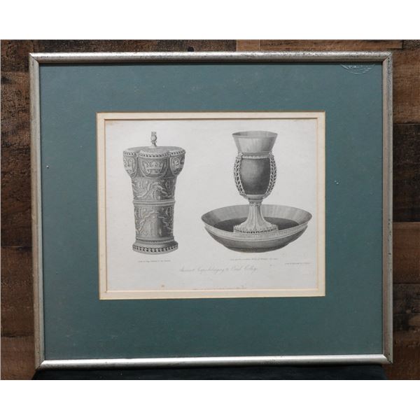 Ancient Cups Belonging to Oriel College Artwork 18" x 16", Framed & Matted