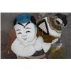Image 2 : Child w/ Vessel Chinese Reverse Glass Painting Circa 19th Century 16" x 21", Framed