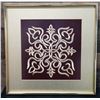 Image 1 : Embroidered Malay Panel Artwork 14" x 14", Framed & Matted
