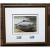 Image 1 : The Chinook Returns Art Print Numbered 209-395 w/ 2 Canada Conservation Stamps 17.5" x 16", Framed &