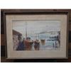 Image 1 : Dockside Artwork by Wm. H. Smith 27" x 20", Framed & Matted