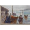 Image 2 : Dockside Artwork by Wm. H. Smith 27" x 20", Framed & Matted