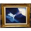 Image 1 : Peace Dove Oil Painting by Susan Chung Aragaki 24" x 20", Gilt Framed & Matted