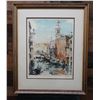 Image 1 : Venice Canal Scene Art Print Numbered 205/350 by Hebbelinck (?) 21" x 25", Framed & Matted