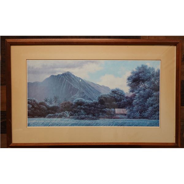 Kahaluu Mountain Giclee Print by Gary Reed 31" x 20", Framed & Matted