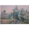 Image 2 : Landscape Scene Watercolor Painting w/ Handwritten Note on Back 11" x 8", Framed