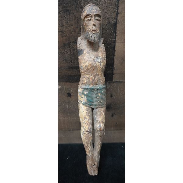 Santos Religious Jesus Carved Statue 2" Dia, 10"H