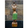 Image 6 : Carved Wooden Hula Dancer Statue 3.5" x 3.5" x 14.5"H