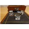 Image 13 : Antique Victorian Wood Travel Secretary, Desk w/ File Box & Inkwells 12" x 10" x 12.5"H
