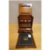 Image 3 : Antique Victorian Wood Travel Secretary, Desk w/ File Box & Inkwells 12" x 10" x 12.5"H