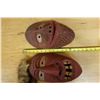 Image 11 : Qty 2 Inuit Carved Mask Wall Hangings Approx 14"-15""