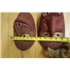Image 13 : Qty 2 Inuit Carved Mask Wall Hangings Approx 14"-15""
