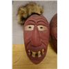Image 2 : Qty 2 Inuit Carved Mask Wall Hangings Approx 14"-15""