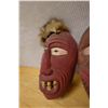 Image 4 : Qty 2 Inuit Carved Mask Wall Hangings Approx 14"-15""