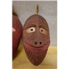 Image 5 : Qty 2 Inuit Carved Mask Wall Hangings Approx 14"-15""