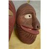 Image 6 : Qty 2 Inuit Carved Mask Wall Hangings Approx 14"-15""